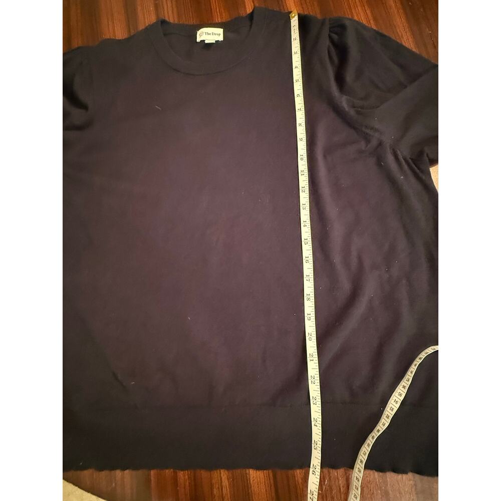 The Drop Black Crew Neck Long Bubble Sleeve Viscose Sweater KarenBritChick Sz 2X - Picture 6 of 6